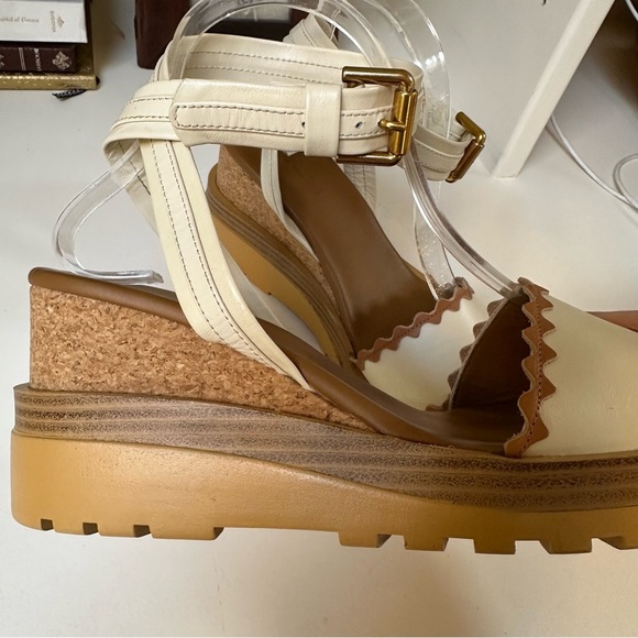 See By Chloe White and Tan Sandals - Picture 5 of 9